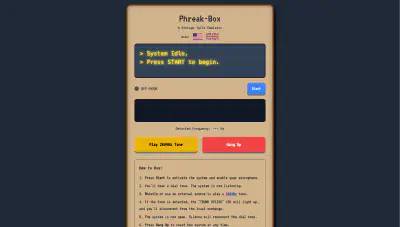 Screenshot of phreak.kmcd.dev