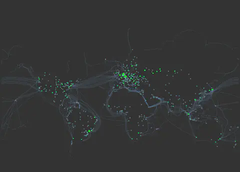 Map of the Internet (no country lines)