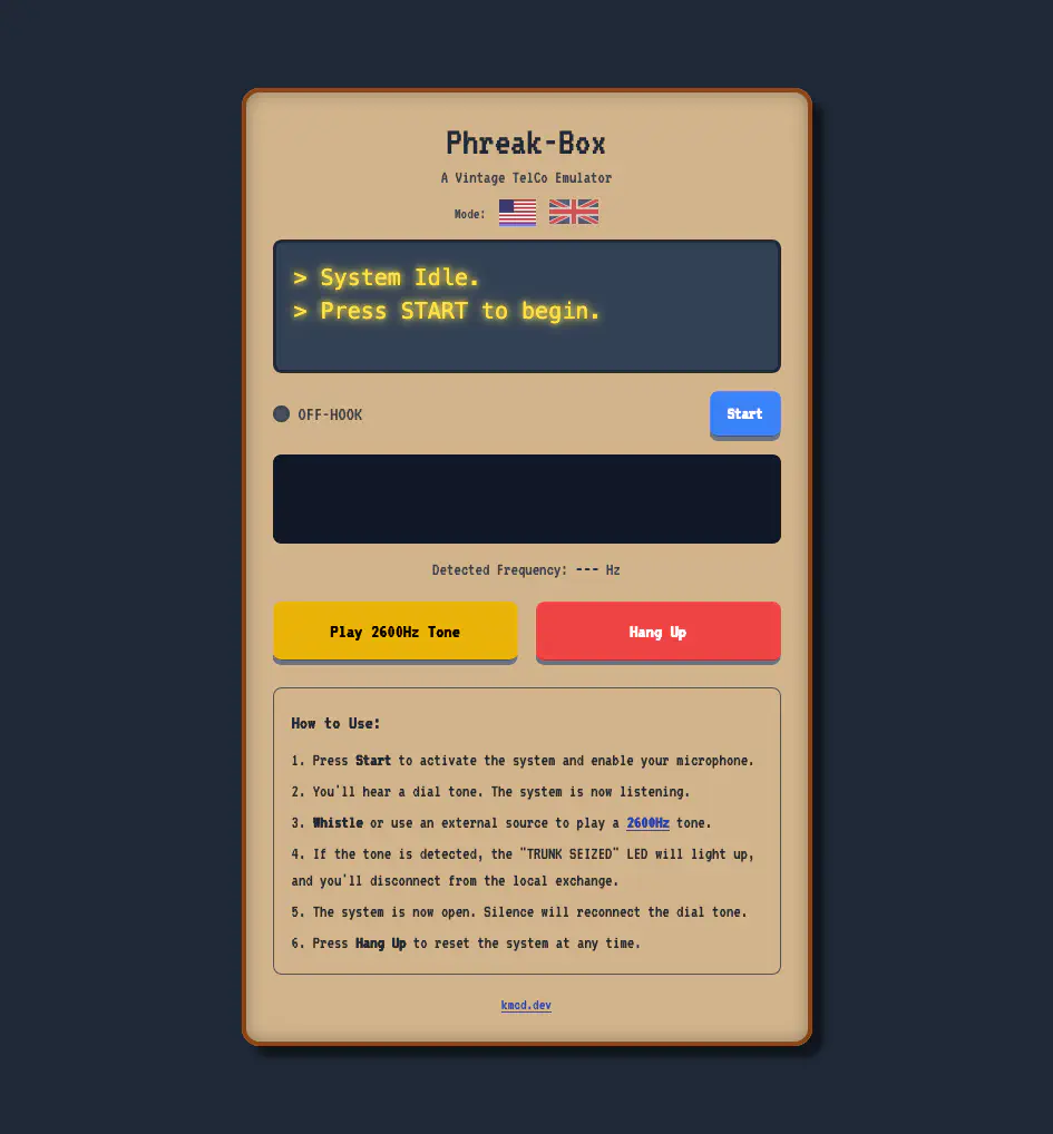 26000Hz Phreaker emulator