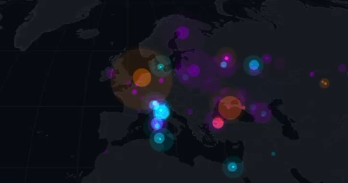 Animation of BGP events in Europe