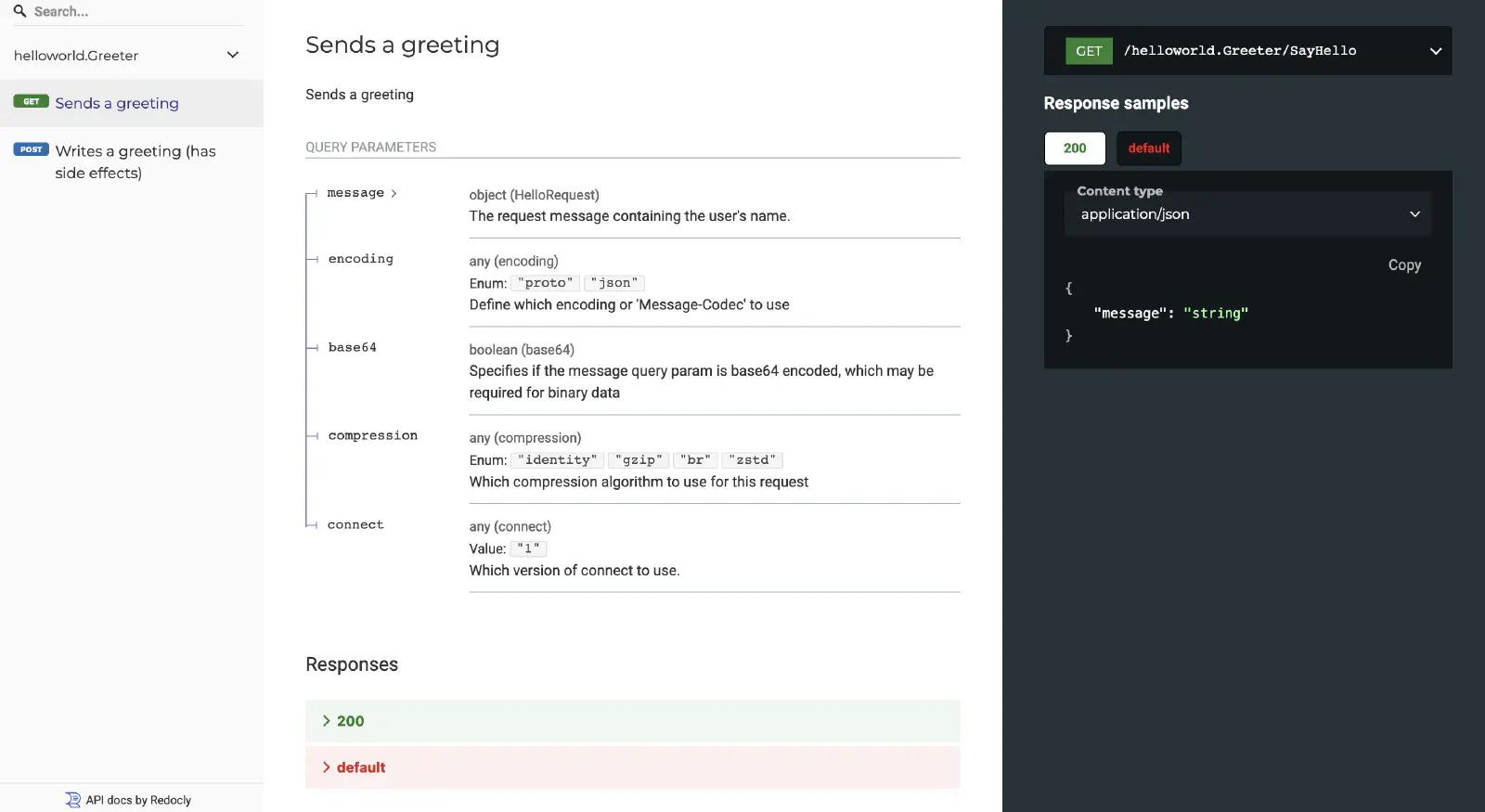 Screenshot of protoc-gen-connect-openapi with redocly